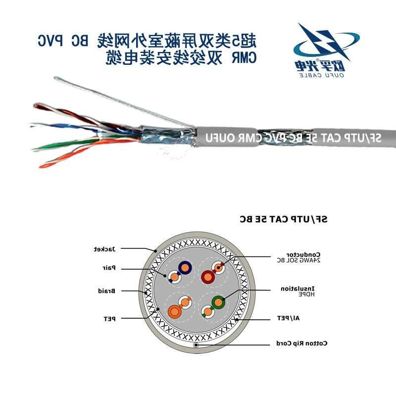 苏州市SF / UTP CAT 5E BC PVC CMR双绞线安装电缆